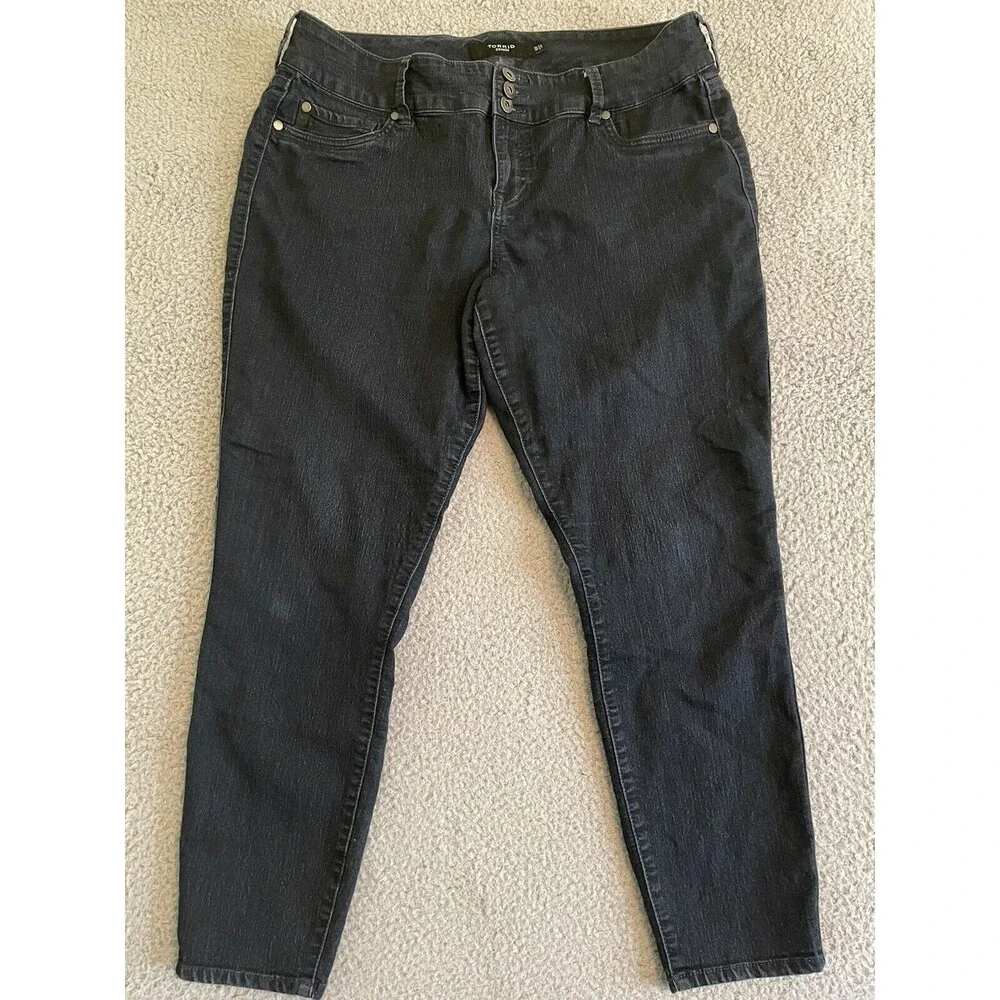 Torrid Womens 18 Super Stretch Dark Wash High Rise Skinny Jeans Jeggings Blue